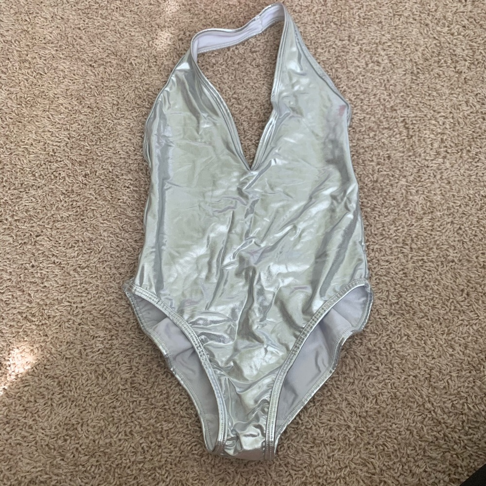 Silver American Apparel Body Suit